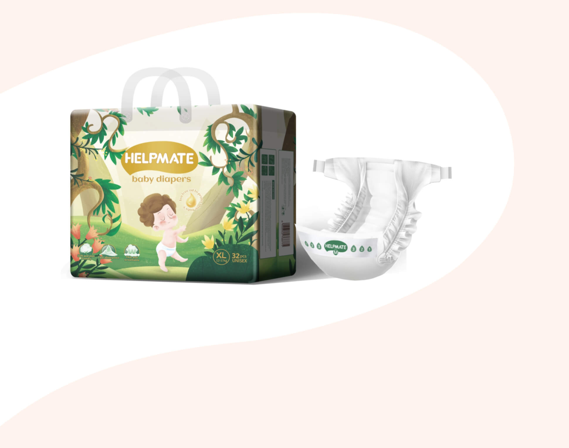 منتجات مرحلة تطوير حفاضات الأطفال من Helpmate